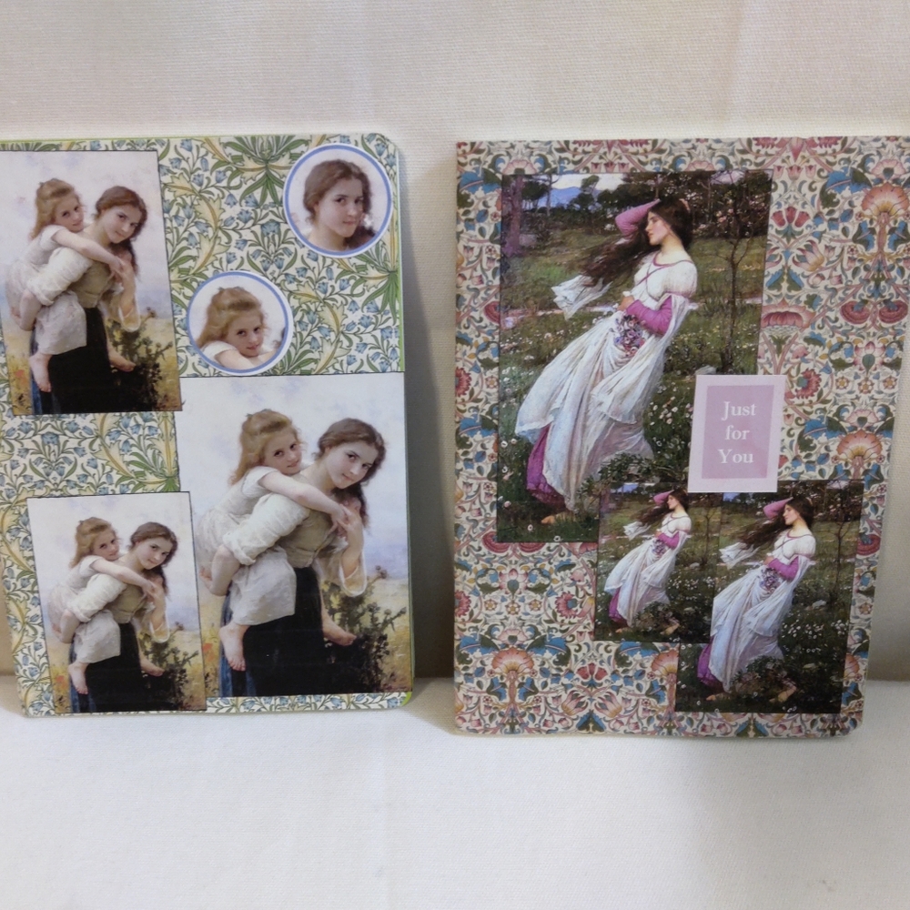New 2 Handcrafted, Sketching or Writing journals. " Ladies" 6x8